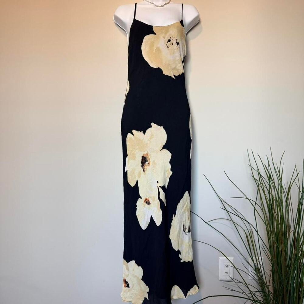 Black floral slip maxi